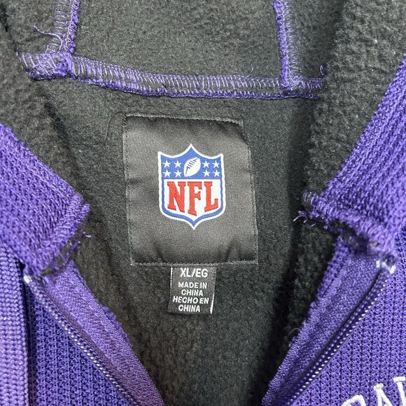 NFL Men Baltimore Ravens Full Zip Fleece Hooded Jacket Size XL - Picture 8 of 8